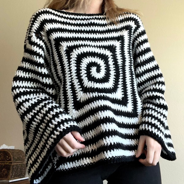 Hypnotic Spiral Sweater: Crochet Pattern