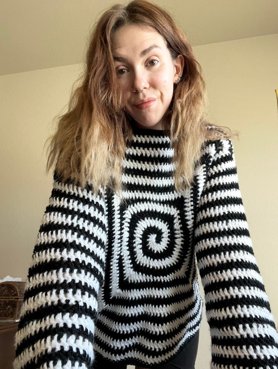 Hypnotic Spiral Sweater: Crochet Pattern - Etsy