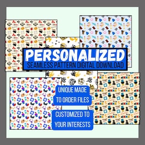 Patrón sin costuras personalizado dibujado a mano / Diseño digital personalizado (descarga digital)