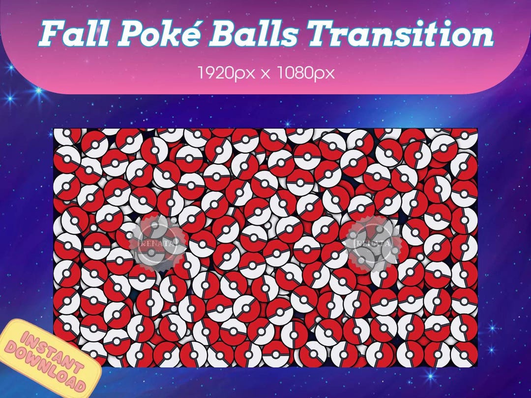 Poké Balls Fall Stream Transition for Twitch, Kick, Youtube / Animated ...