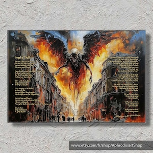 THIN LIZZY – Angel of Death (1982) – Poster oder Leinwanddruck – Illustrierter Songtext