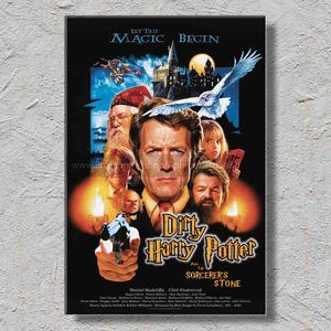DIRTY HARRY POTTER (1971 & 2001) - Poster ou téléchargement numérique - Art mural - Affiche originale mixant 2 films