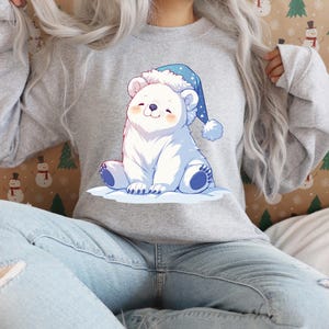 Polar Bear Png, Bear Christmas Sublimation Design, Cute White Bear, Christmas Polar Bear, Bear Christmas Shirt Png, Christmas Mug Clipart