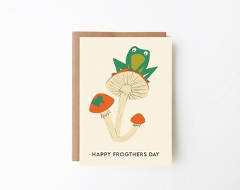 Happy Father's Day Frog Greetings Card | Frog Themed | Frog Spring Time Collection | Hand-Illustrated Greetings Card | A6 Greetings Card