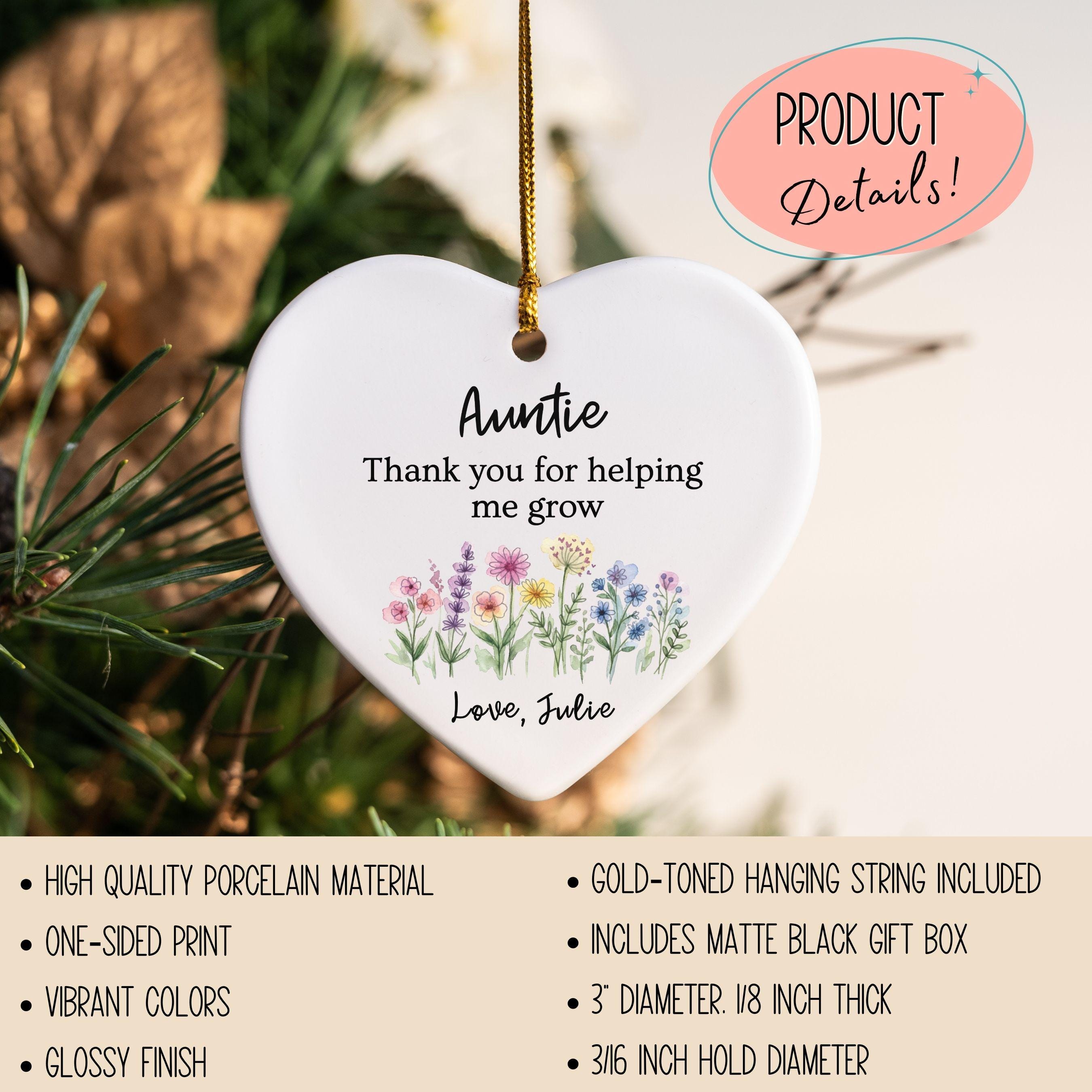 Personalized Auntie Ornament, Thank You Aunt Gift From Niece or Nephew ...