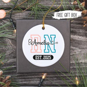 Personalized Nurse Ornament, Nurse Graduation Gift, Custom RN Christmas Ornament, Medical Staff Gift, Nurse Keepsake Ornament, Nurse Gift