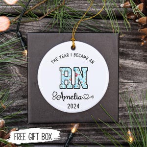 Personalized Nurse Ornament, Nurse Graduation Gift, Custom RN Christmas Ornament, Medical Staff Gift, Nurse Keepsake Ornament, Nurse Gift