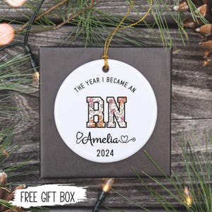 Personalized Nurse Ornament, Nurse Graduation Gift, Custom RN Christmas Ornament, Medical Staff Gift, Nurse Keepsake Ornament, Nurse Gift