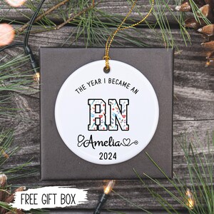 Personalized Nurse Ornament, Nurse Graduation Gift, Custom RN Christmas Ornament, Medical Staff Gift, Nurse Keepsake Ornament, Nurse Gift