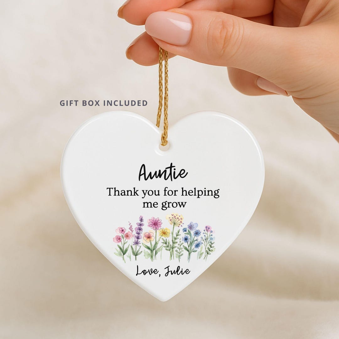 Personalized Auntie Ornament, Thank You Aunt Gift From Niece or Nephew ...