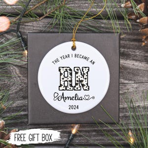 Personalized Nurse Ornament, Nurse Graduation Gift, Custom RN Christmas Ornament, Medical Staff Gift, Nurse Keepsake Ornament, Nurse Gift