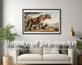Tier Gemälde | Leopard | Dekor | Digital Art DRUCKBARE Wanddekoration