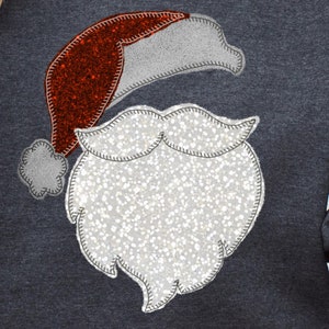 Christmas Santa Faux Applique Png, Santa Claus PNG