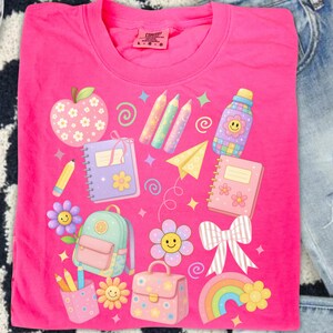 Preppy Back to School Teacher PNG, Retro Coquette Teacher Shirt PNG, Cute Teacher Life Graphic, Kid School Supply PNG, Back to School Png