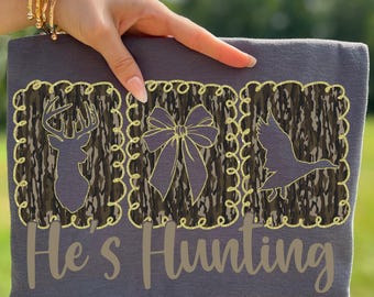 Camo Deer Duck Bow Png, Hunting Wife Design (Digital Download)