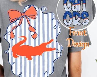Gators png, Gators-sublimatieontwerp, universiteitsvoetbalshirt, Preppy Coquette Gators png, universiteitst-shirt, Gators Preppy Seersucker png