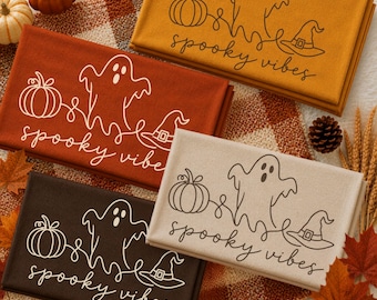 Trendiges Halloween-Shirt-Design mit gruseligen Linienzeichnungen, Herbst-PNG, süßes Boutique-PNG, Herbst-Sublimationsgrafik mit Geistern, Kürbissen und Hexenhüten