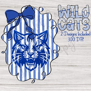 Wildcats Coquette Football png Coquette bow png Preppy Football png Digital Download Tshirt Design Sublimation Wild Cats Sports Png