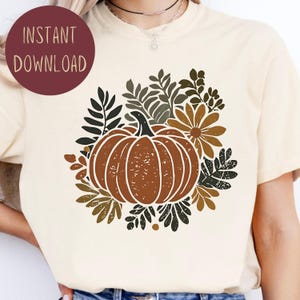 Boho Floral Fall Png, Retro Fall Png, Autumn Vibes Png, Pumpkin Season Png, Leopard Pumpkin Png, Fall Sublimation, Pumpkin Tshirt Design