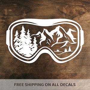 Ski Snowboard Goggles Vinyl Decal | Winter Snow Sports Mountain Range Sticker | Snowboarder Skier Gift | Shred Decal | Choose Size/Color