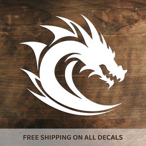 Dragon Vinyl Decal | Tribal Fire Dragon Car Bumper Sticker | Auto Laptop Water Bottle Tumbler Decal | Fantasy Wall Decor | Choose Size/Color