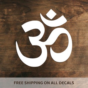 Om Symbol Vinyl Decal | Yoga Om Ohm Aum Zen Bumper Sticker | Spiritual Buddhist Hindu Wall Art Room Decor | Om Sign | Choose Size/Color
