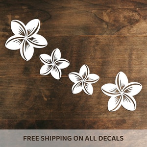 Plumeria Vinyl Decal | Hawaiian Tropical Flower Bumper Sticker | Nature Decor | Choose Size/Color