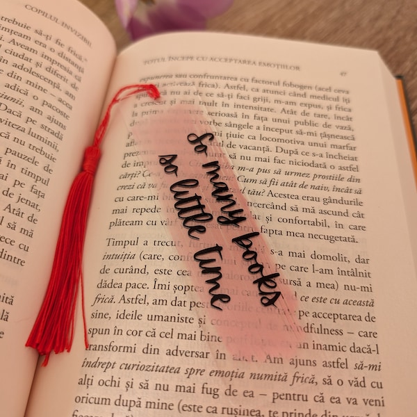 Acrylic Bookmark with quote and pink back painted