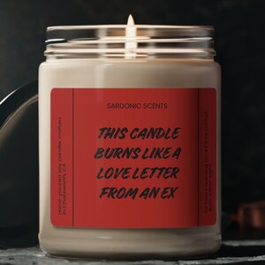 Carta de ex vela, regalo para amiga, vela divertida, regalo para ella, vela para mujeres, regalo de mejor amiga, vela de soja, vela de cuidado personal