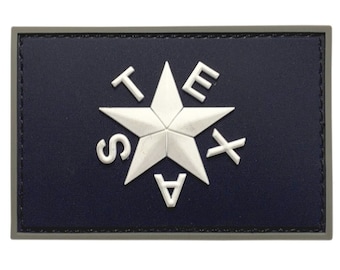 Texas Star Flag Revolution Lone Star TX Patch (PVC Rubber - 3.0 X 2.0 TR-7)