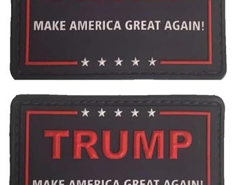 Trump MAGA PVC Hook Backing  3 x 2 Inch patch 2 Pieces