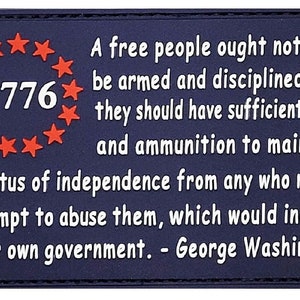 A FREE PEOPLE "sufficient arms ammunition 2nd amendment 3.0 Inch Patch [PVC Rubber -LY6] image 1