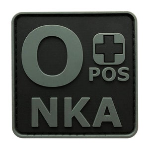 Blood Type O+ Positive NKA ACU 2.0 Inch Patch (PVC)