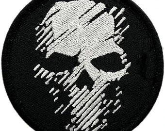 Ghost Skull Recon  Embroidered Patch [3.0 inch -Hook Fastener Backing -G12]