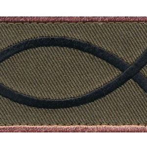 Jesusfisk kristen 3,0 tums tygmärke (broderad krok)