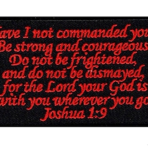 Joshua 1:9 Patch (Embroidered Hook)