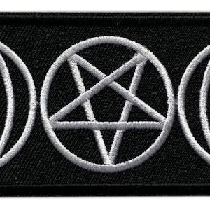 Pagan triple goddess symbol patch 3.0 by 1.75 inch iron on sew on PZ1