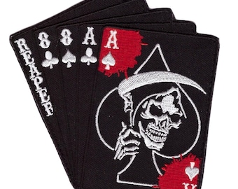 Dead Man's Hand Reaper 4.0 Inch Patch (Embroidered Hook)