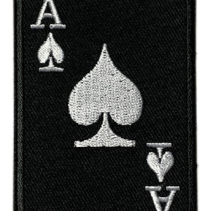 Écusson pour carte de la mort Ace of Spades [attache « Hook Brand » - 3,0 X 2,0 pouces -SA12]
