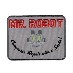 Mr. Robot Fsociety 4.0 Inch Patch (Embroidered Hook) (Grey)