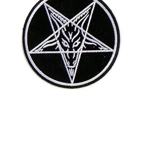 PENTAGRAM GOAT, High Thread Iron-On / Saw-On Rayon PATCH - 4" x 4", Exceptional Quality