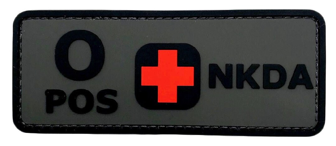 Blood Type NKDA Patches A B AB O POS CP IR Reflective Patch Fastener