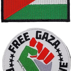 Parche bordado táctico "Palestina, Gaza Libre" (2 piezas con cierre de gancho)