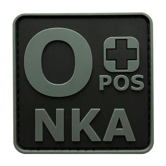 Blood Type O+ Positive 3D PVC Rubber Morale Patch - 2" X 2" With Hook Backing (NKA, ACU)