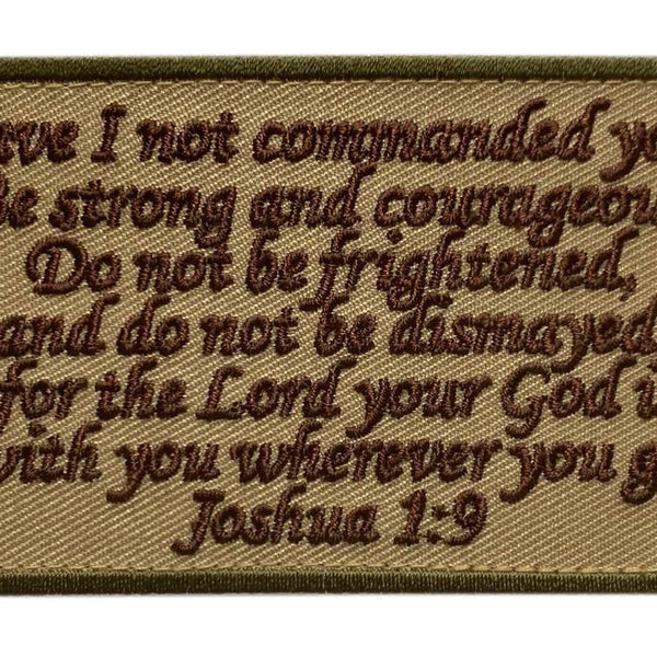 Joshua 1:9 Strong and Courageous Patch ["Hook Brand" Fastener -JP7]