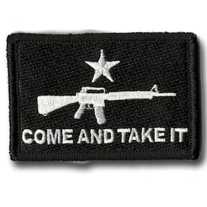 Come and take it 3.0 Inch patch embroidered hook fastener black