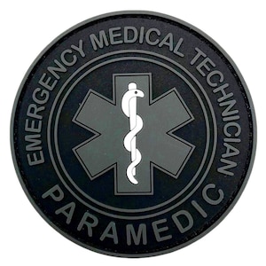 Paramedic Emergency Medical Technician Patch [PVC Rubber - 3.0 inch -"Hook Brand" Fastener -EM2]