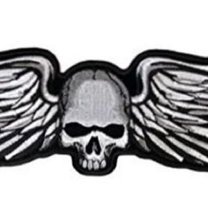 Skull and Wings 12,7 cm Aufnäher (gestickter Haken)