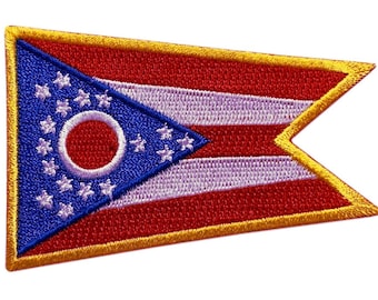 Ohio State Flag Tactical 3.0 X 2.0 inch Patch [“Hook Brand” Fastener - OH9]