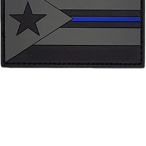Puerto Rico Flag Thin Blue line Morale Appliques Patch (PVC Hook Patch -PS3)